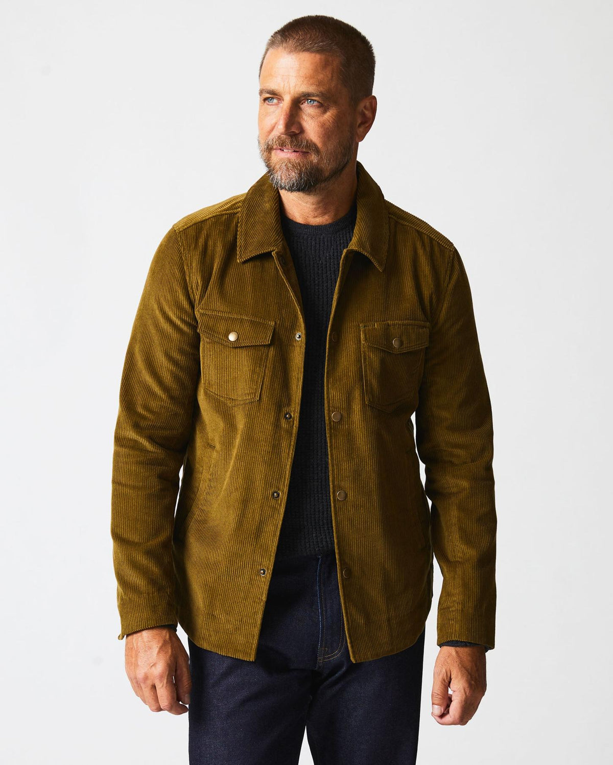 Men Corduroy Mo Shirt Jacket Olive | Billy Reid Jackets &amp; Outerwear
