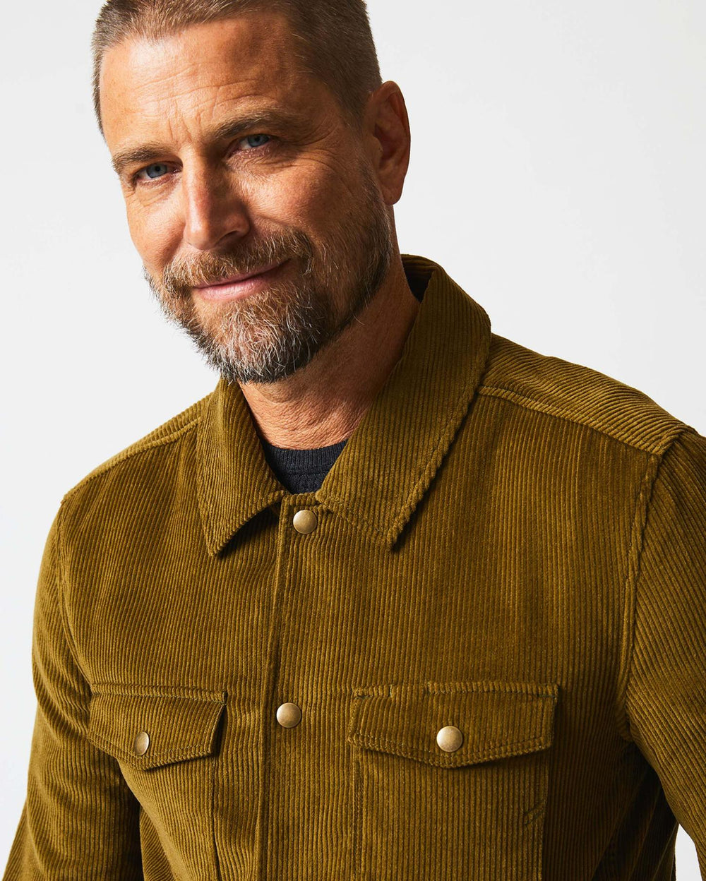 Men Corduroy Mo Shirt Jacket Olive | Billy Reid Jackets &amp; Outerwear