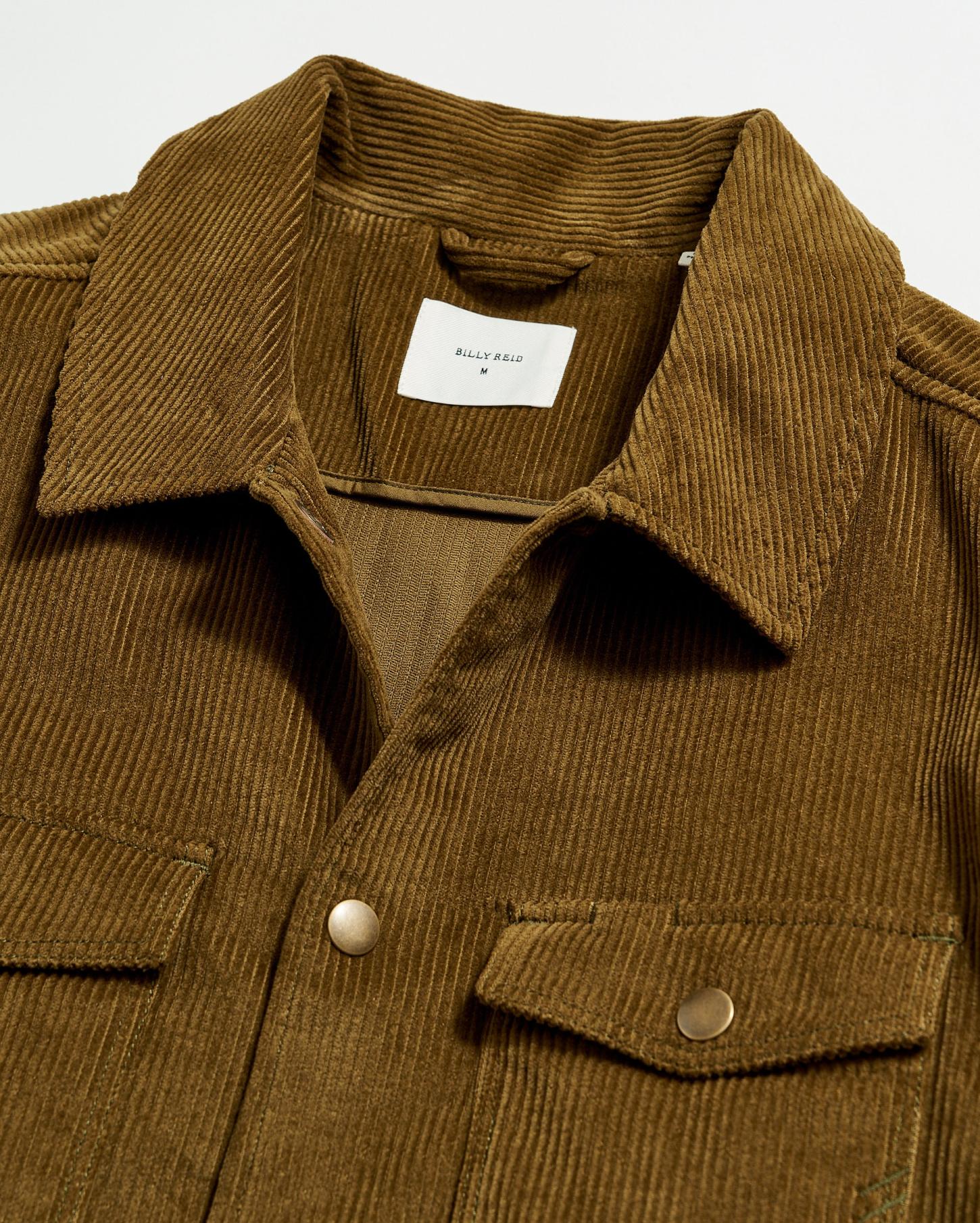 Men Corduroy Mo Shirt Jacket Olive | Billy Reid Jackets &amp; Outerwear