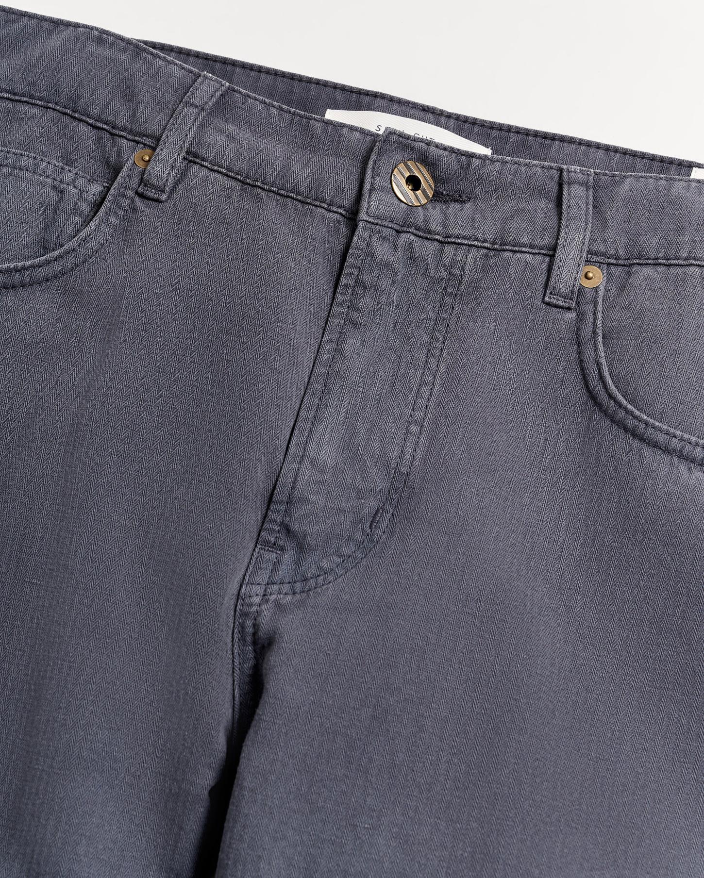 Men Cotton Linen 5 Pocket Pant Carbon Blue | Billy Reid Bottoms