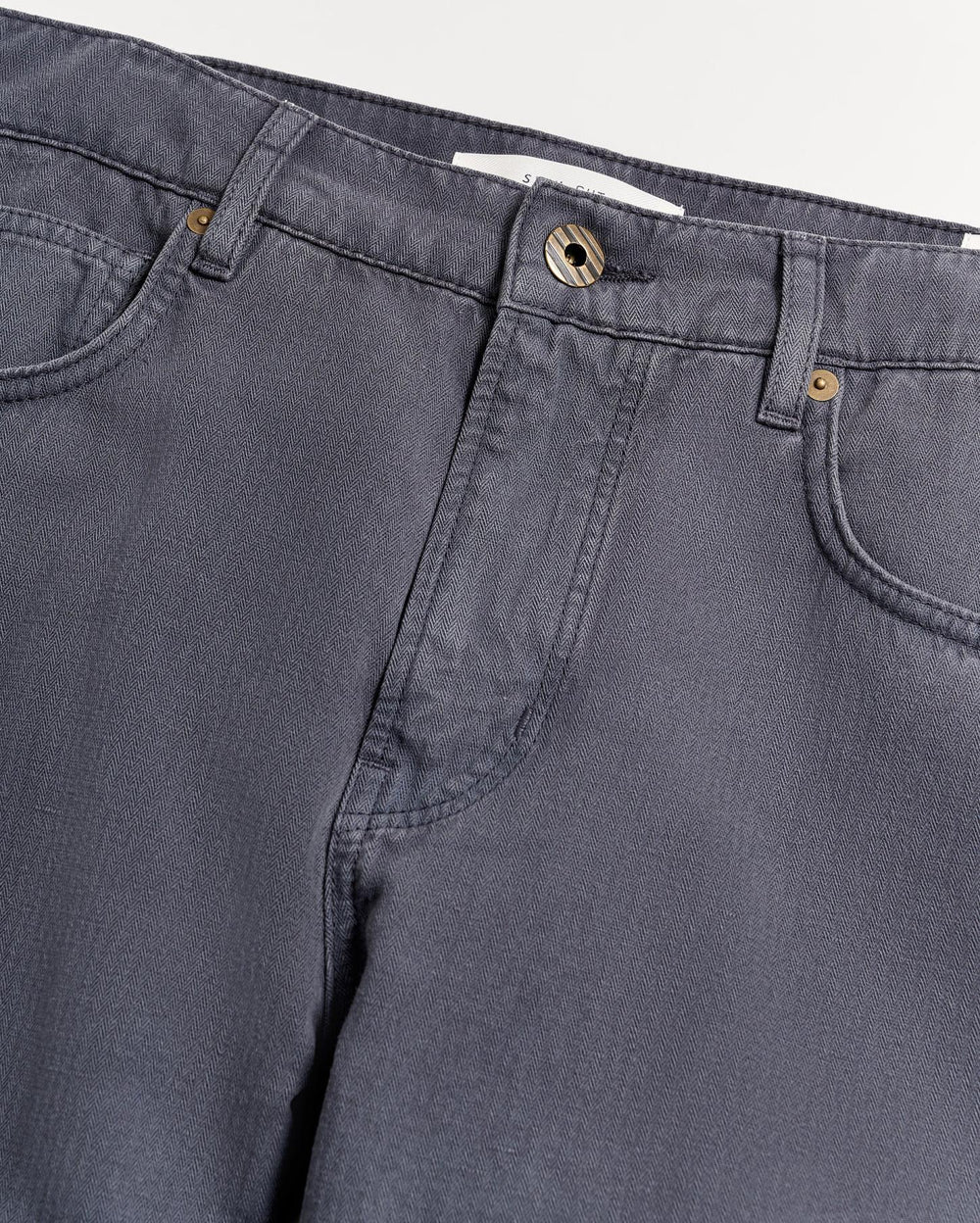 Men Cotton Linen 5 Pocket Pant Carbon Blue | Billy Reid Bottoms