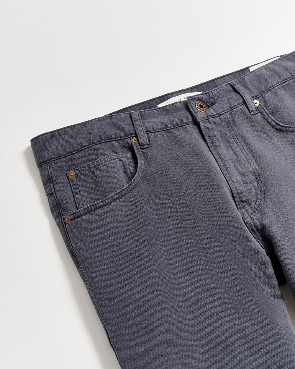 Men Cotton Linen 5 Pocket Pant Carbon Blue | Billy Reid Bottoms