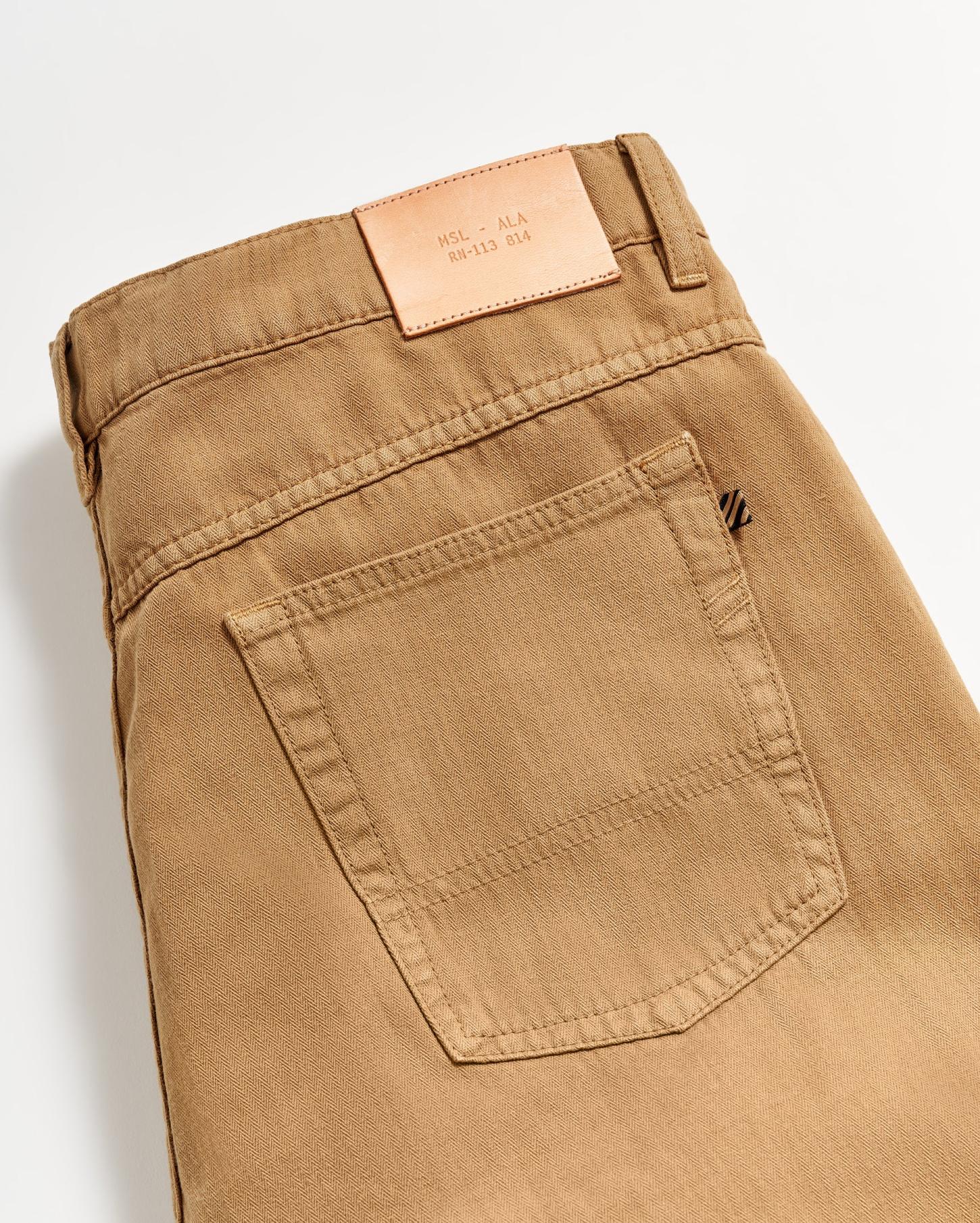 Men Cotton Linen 5 Pocket Pant Dark Tan | Billy Reid Bottoms