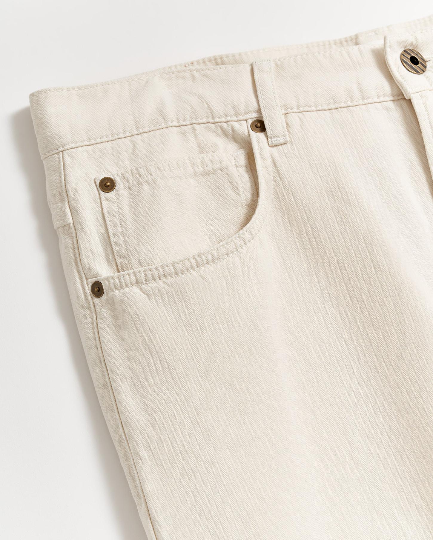 Men Cotton Linen 5 Pocket Pant Eggshell | Billy Reid Bottoms