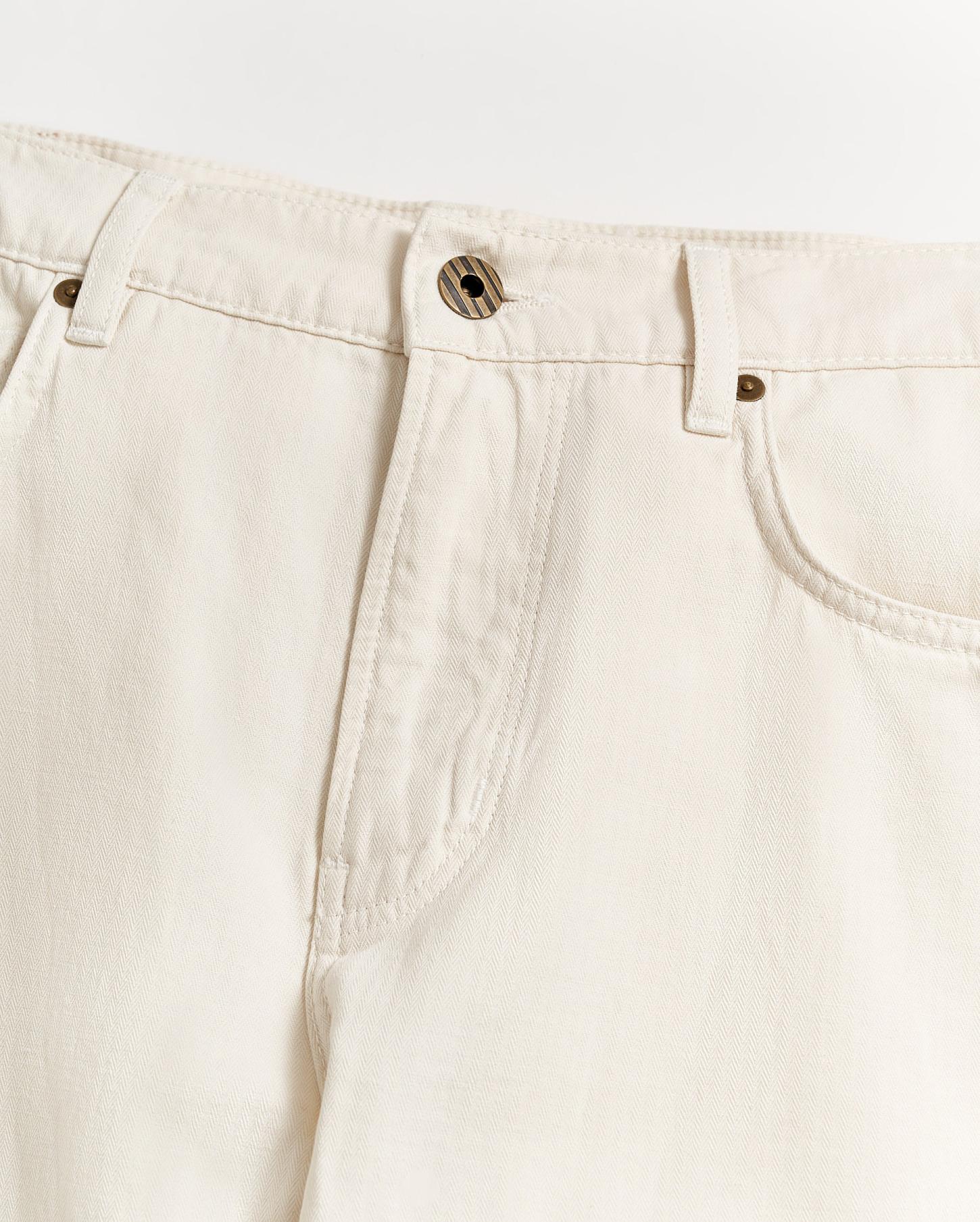 Men Cotton Linen 5 Pocket Pant Eggshell | Billy Reid Bottoms