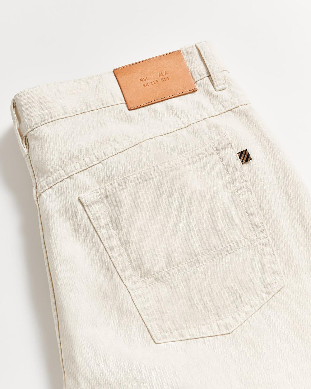 Men Cotton Linen 5 Pocket Pant Eggshell | Billy Reid Bottoms