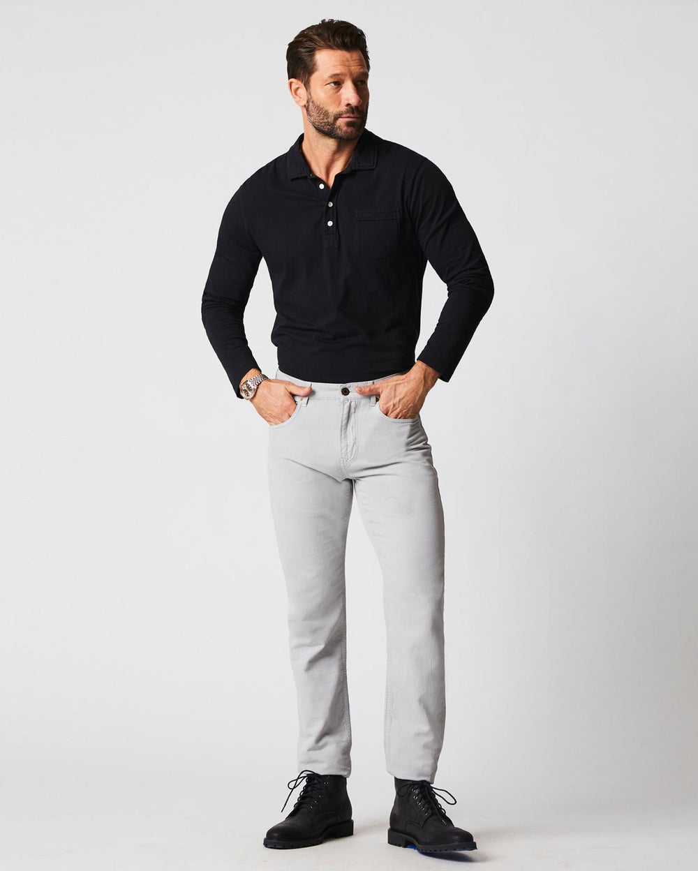 Men Cotton Linen 5 Pocket Pant Quarry | Billy Reid Bottoms