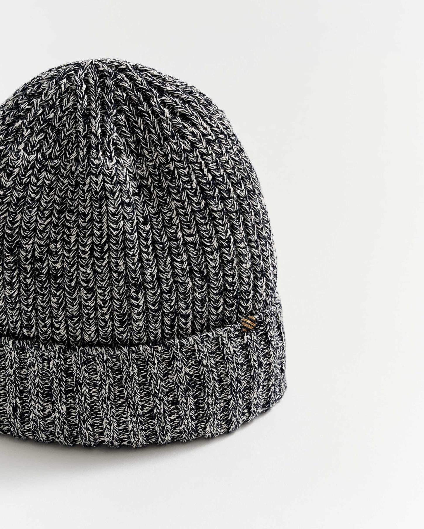 Men Cotton Ribbon Beanie Carbon Blue | Billy Reid Accessories