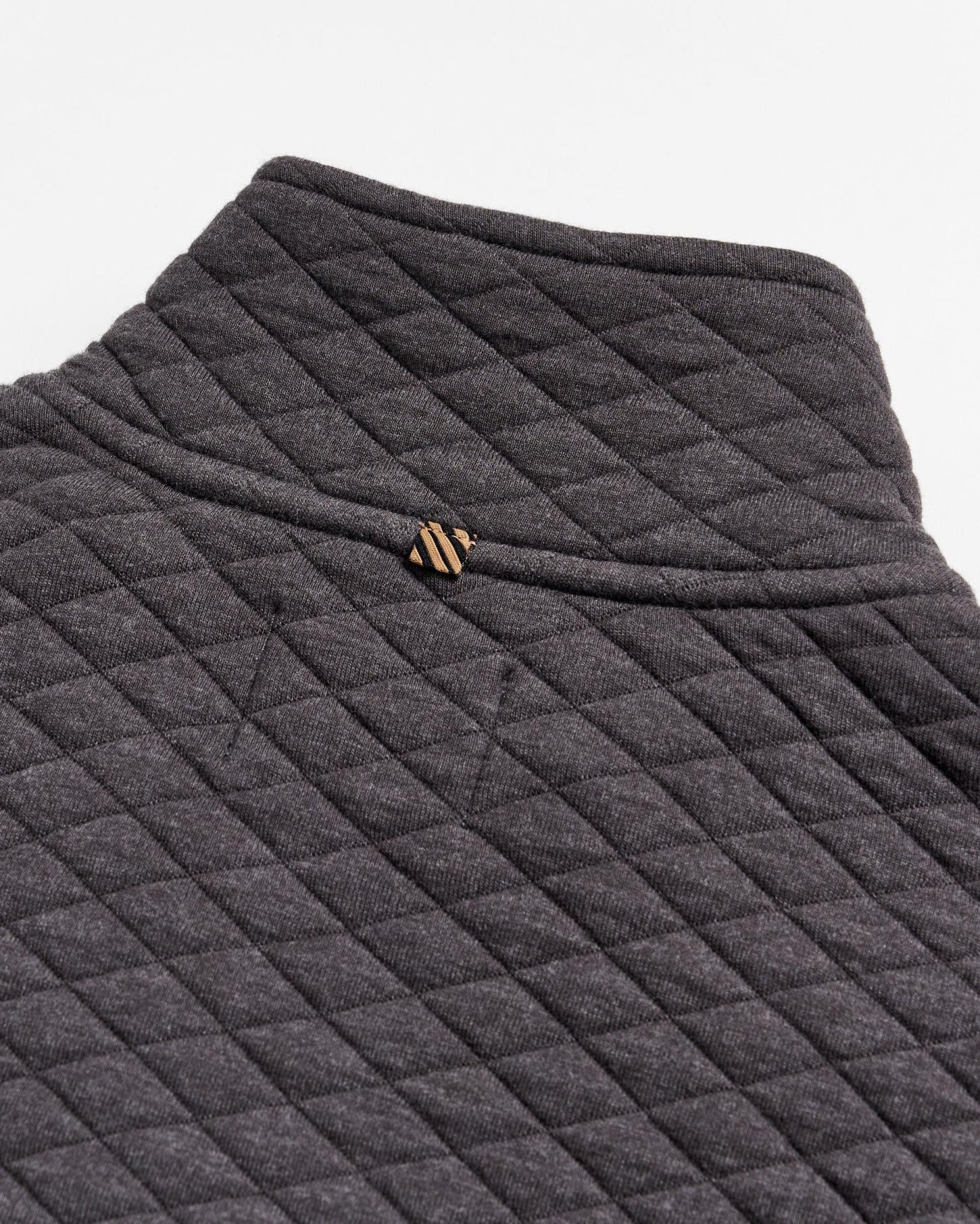 Men Diamond Quilt Half Zip Black | Billy Reid Sweaters &amp; Sweatshirts
