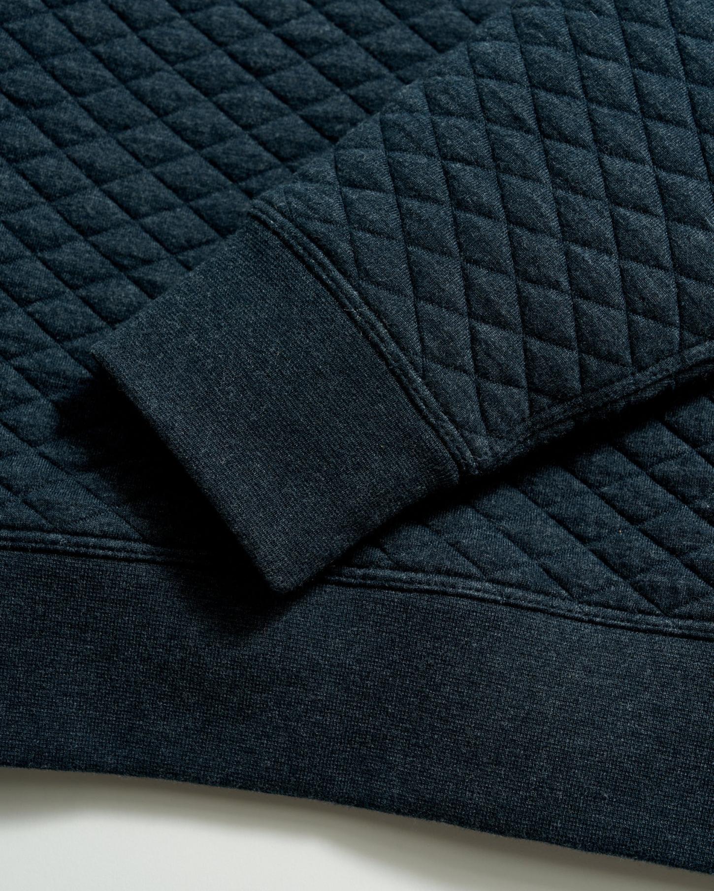 Men Diamond Quilt Half Zip Carbon Blue | Billy Reid Sweaters &amp; Sweatshirts