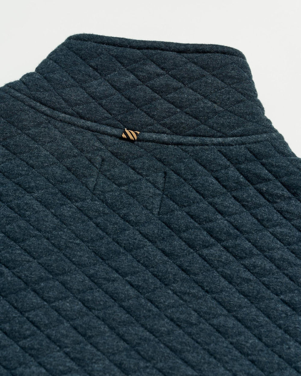 Men Diamond Quilt Half Zip Carbon Blue | Billy Reid Sweaters &amp; Sweatshirts