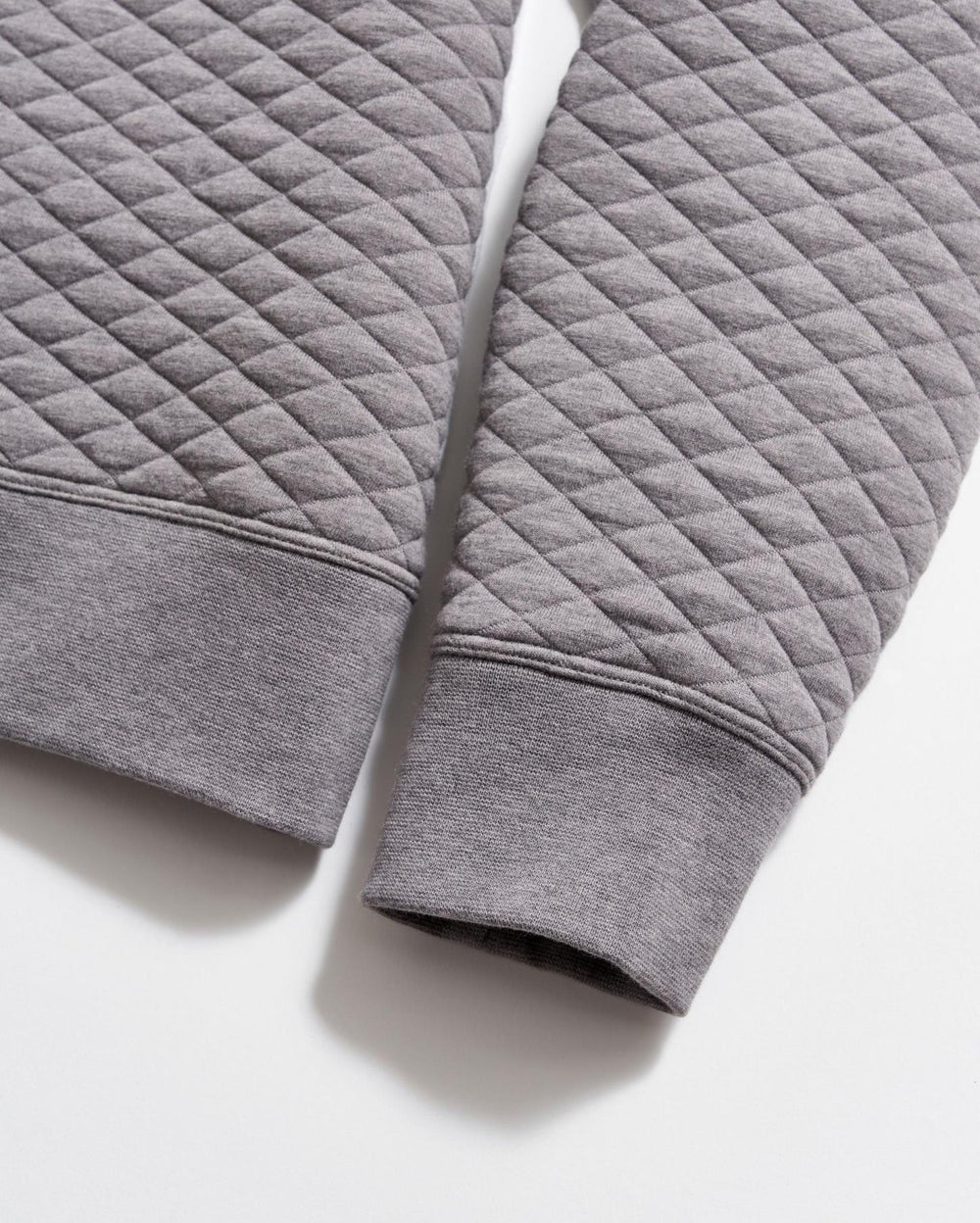 Men Diamond Quilt Half Zip Medium Grey | Billy Reid Sweaters &amp; Sweatshirts