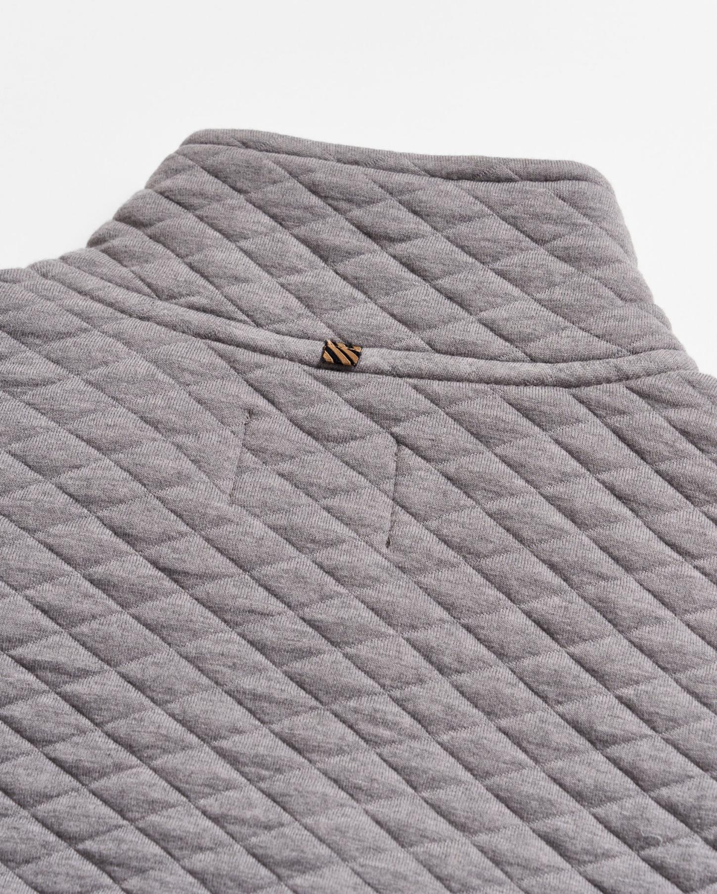 Men Diamond Quilt Half Zip Medium Grey | Billy Reid Sweaters &amp; Sweatshirts
