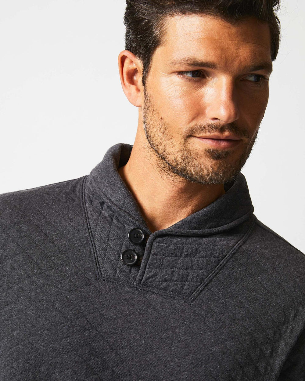 Men Diamond Quilt Shawl Black | Billy Reid Sweaters &amp; Sweatshirts