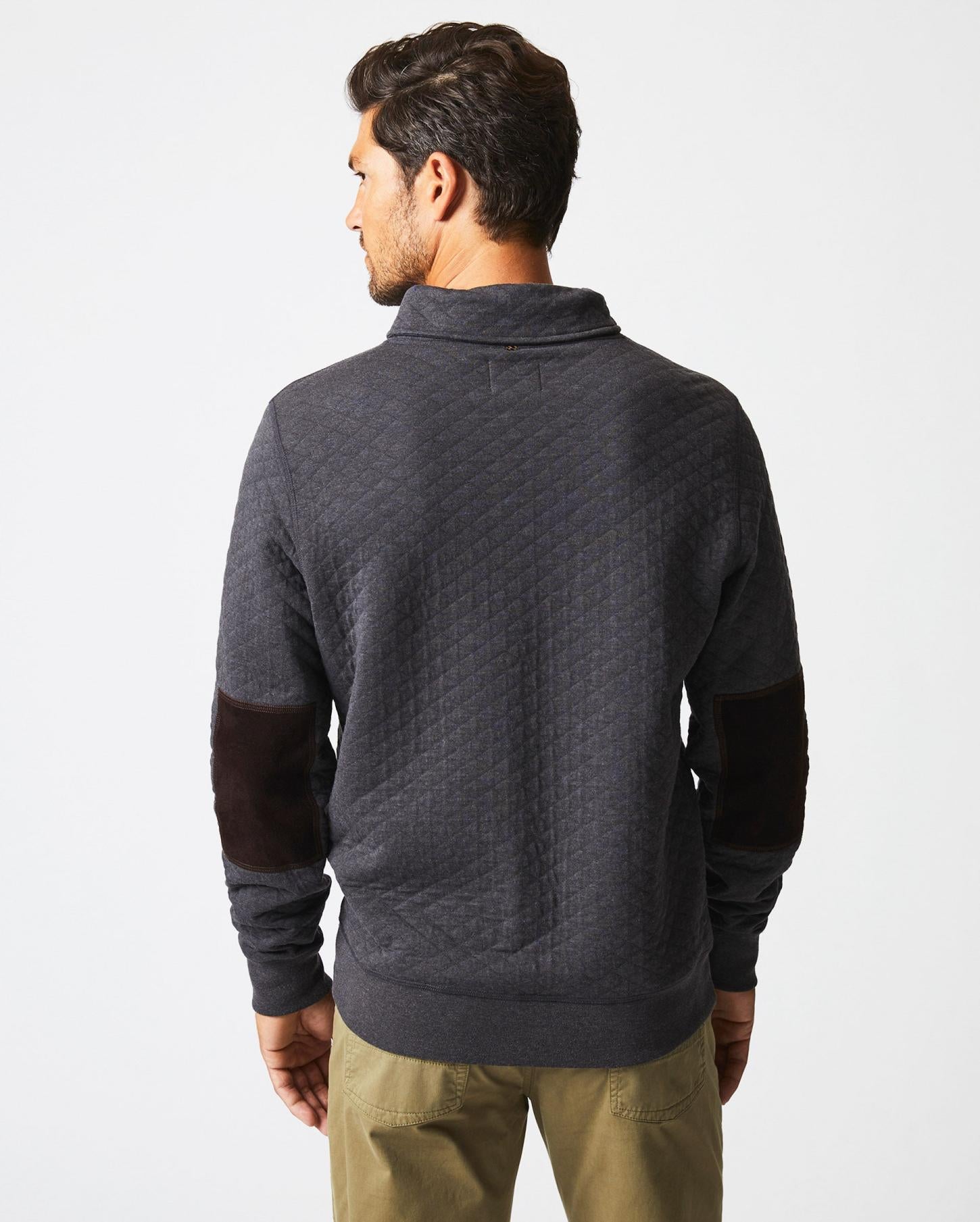 Men Diamond Quilt Shawl Black | Billy Reid Sweaters &amp; Sweatshirts