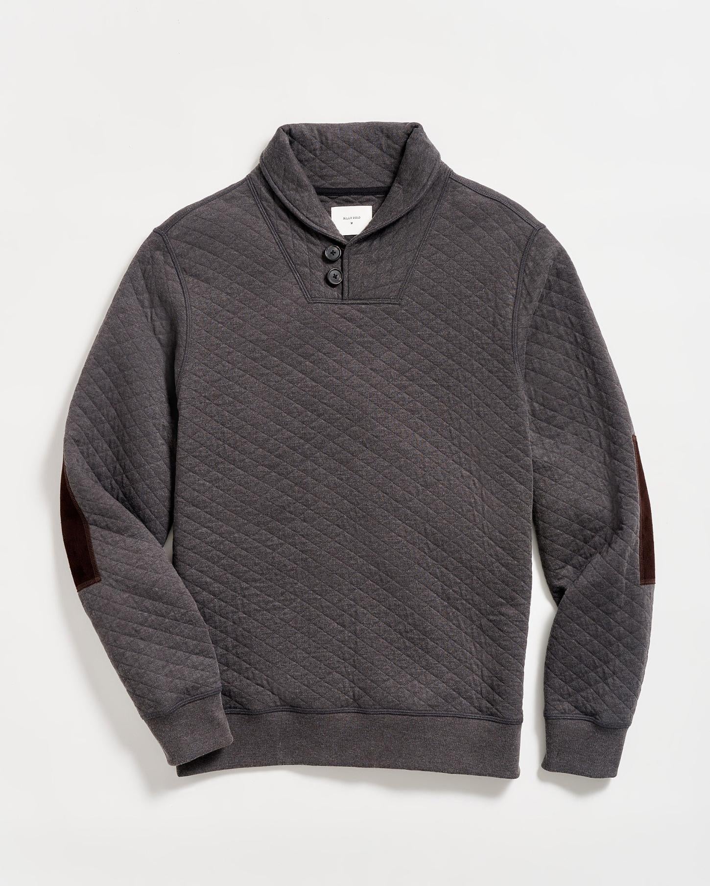 Men Diamond Quilt Shawl Black | Billy Reid Sweaters &amp; Sweatshirts