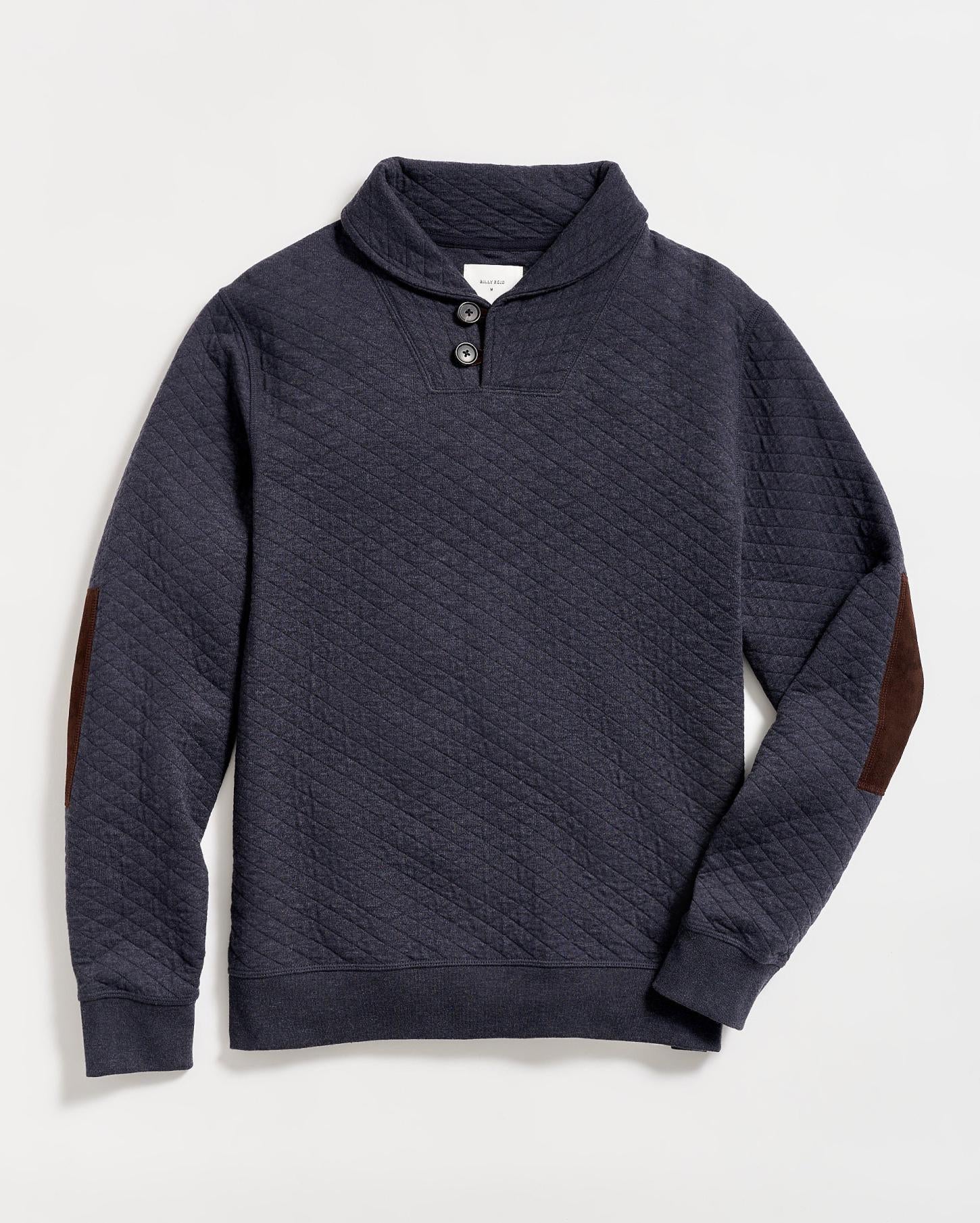Men Diamond Quilt Shawl Dark Navy | Billy Reid Sweaters &amp; Sweatshirts