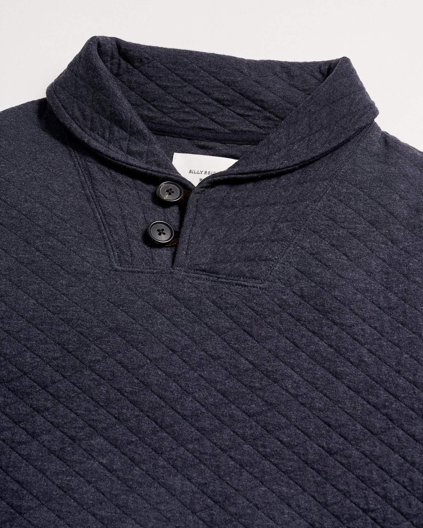 Men Diamond Quilt Shawl Dark Navy | Billy Reid Sweaters &amp; Sweatshirts