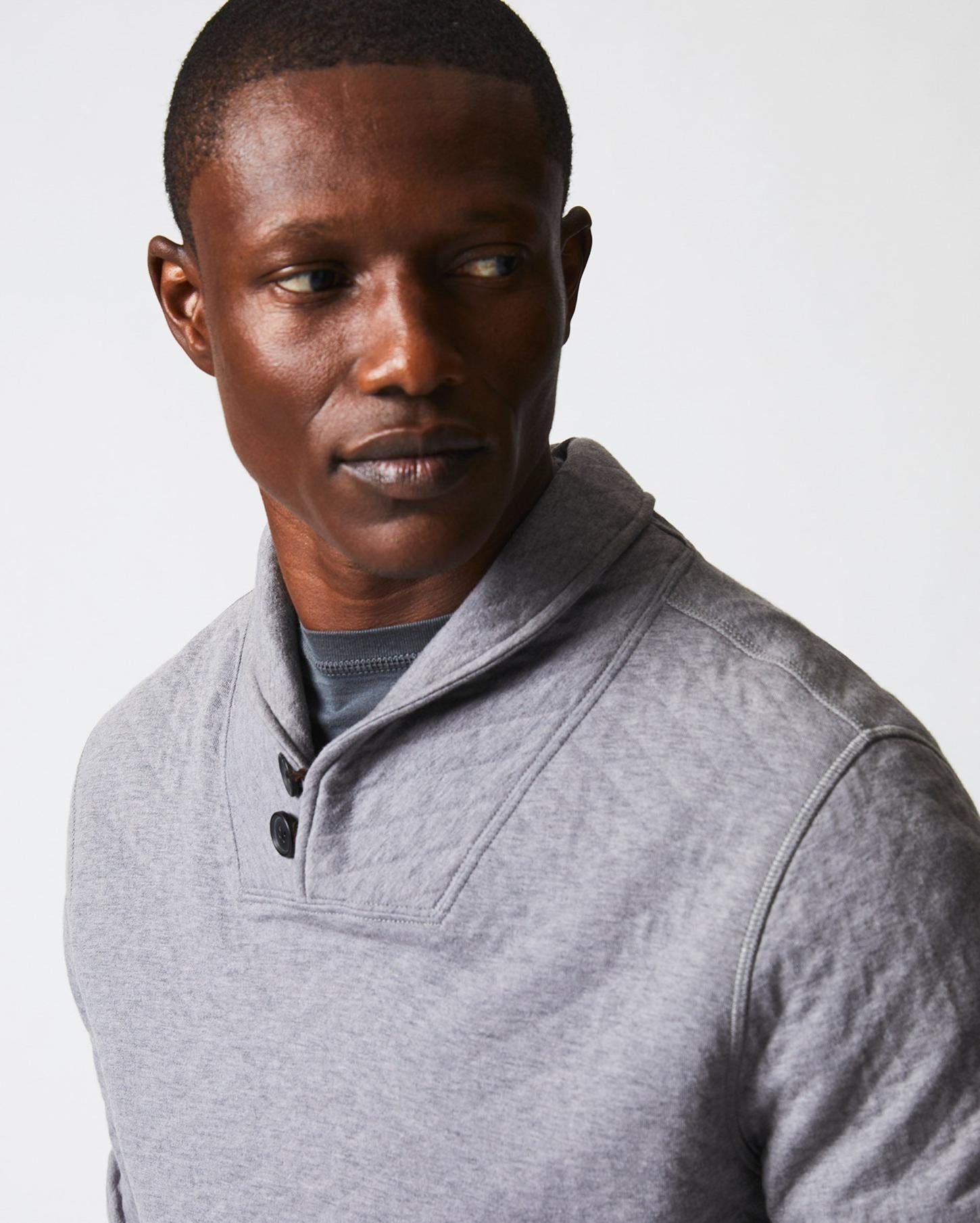 Men Diamond Quilt Shawl Medium Grey | Billy Reid Sweaters &amp; Sweatshirts