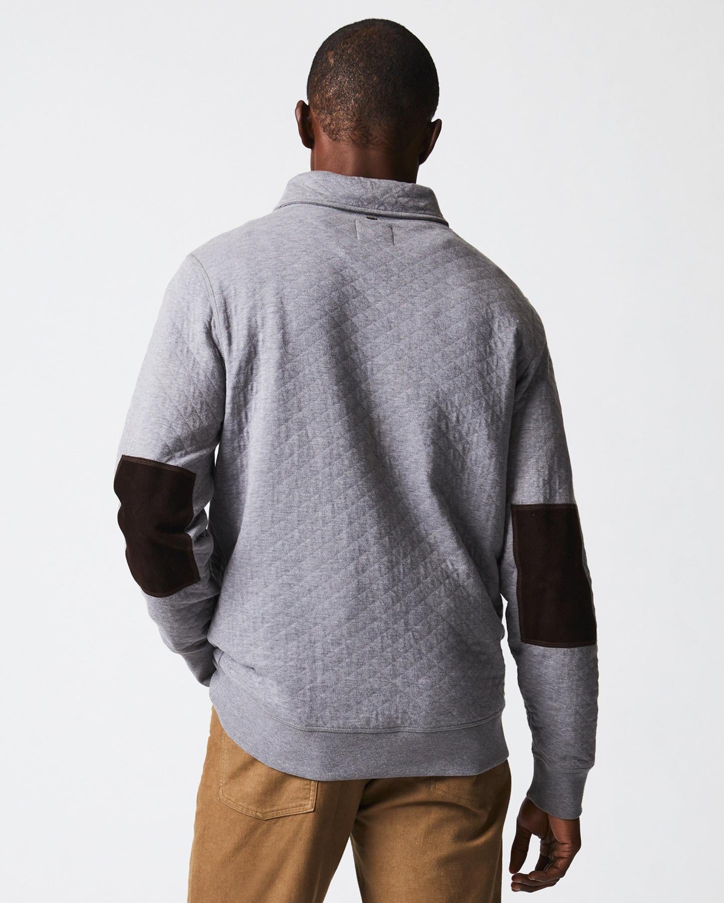 Men Diamond Quilt Shawl Medium Grey | Billy Reid Sweaters &amp; Sweatshirts