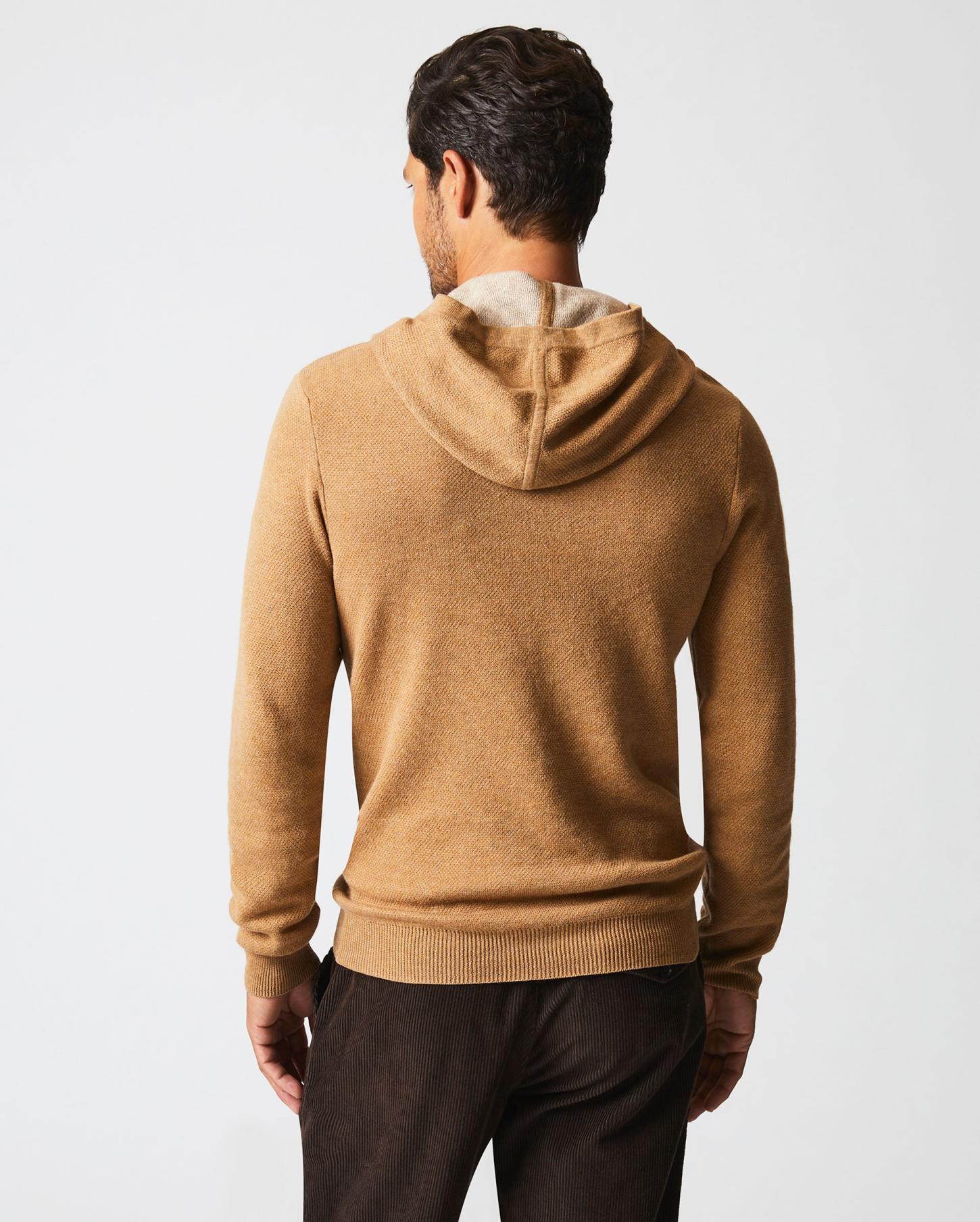 Men Double Knit Hoodie Sweater Camel | Billy Reid Sweaters &amp; Sweatshirts
