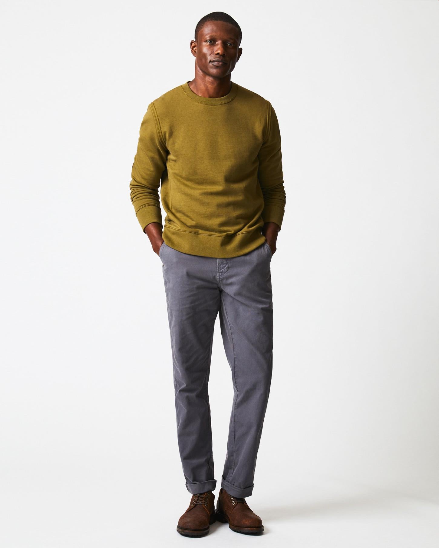 Men Dover Sweatshirt Olive Drab | Billy Reid Sweaters &amp; Sweatshirts