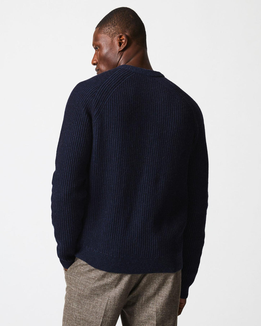 Men Fisherman Rib Crew Navy | Billy Reid Sweaters &amp; Sweatshirts