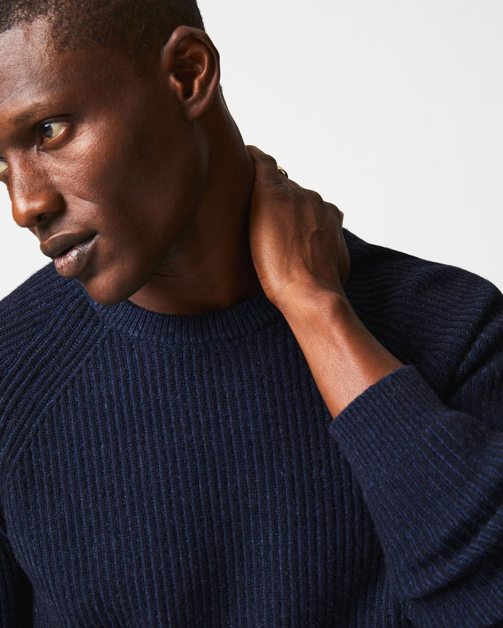 Men Fisherman Rib Crew Navy | Billy Reid Sweaters &amp; Sweatshirts