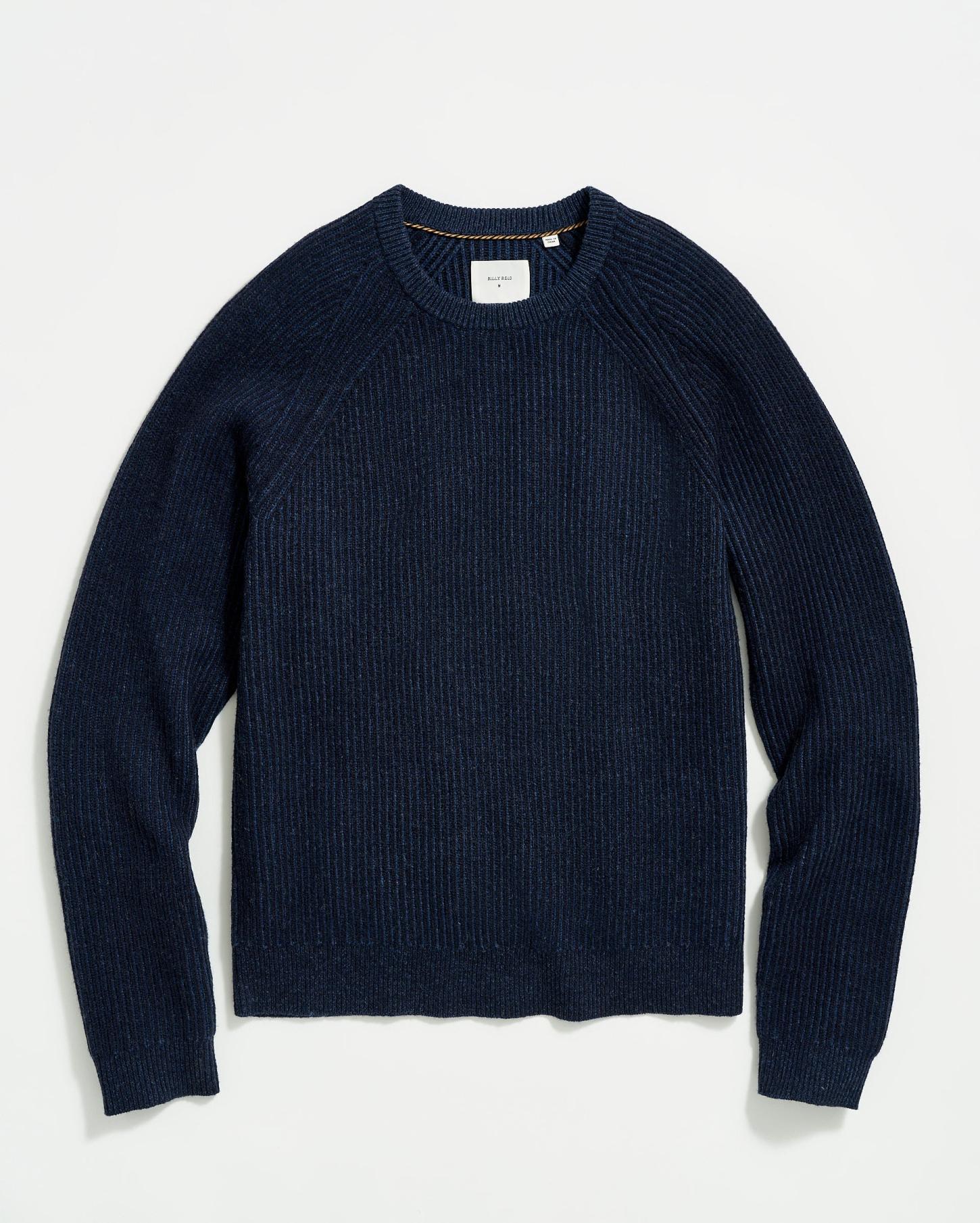 Men Fisherman Rib Crew Navy | Billy Reid Sweaters &amp; Sweatshirts