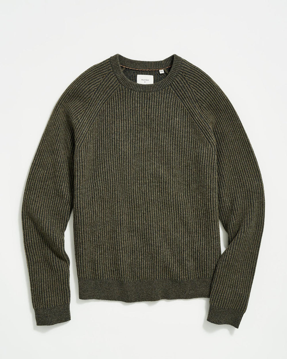 Men Fisherman Rib Crew Olive | Billy Reid Sweaters &amp; Sweatshirts
