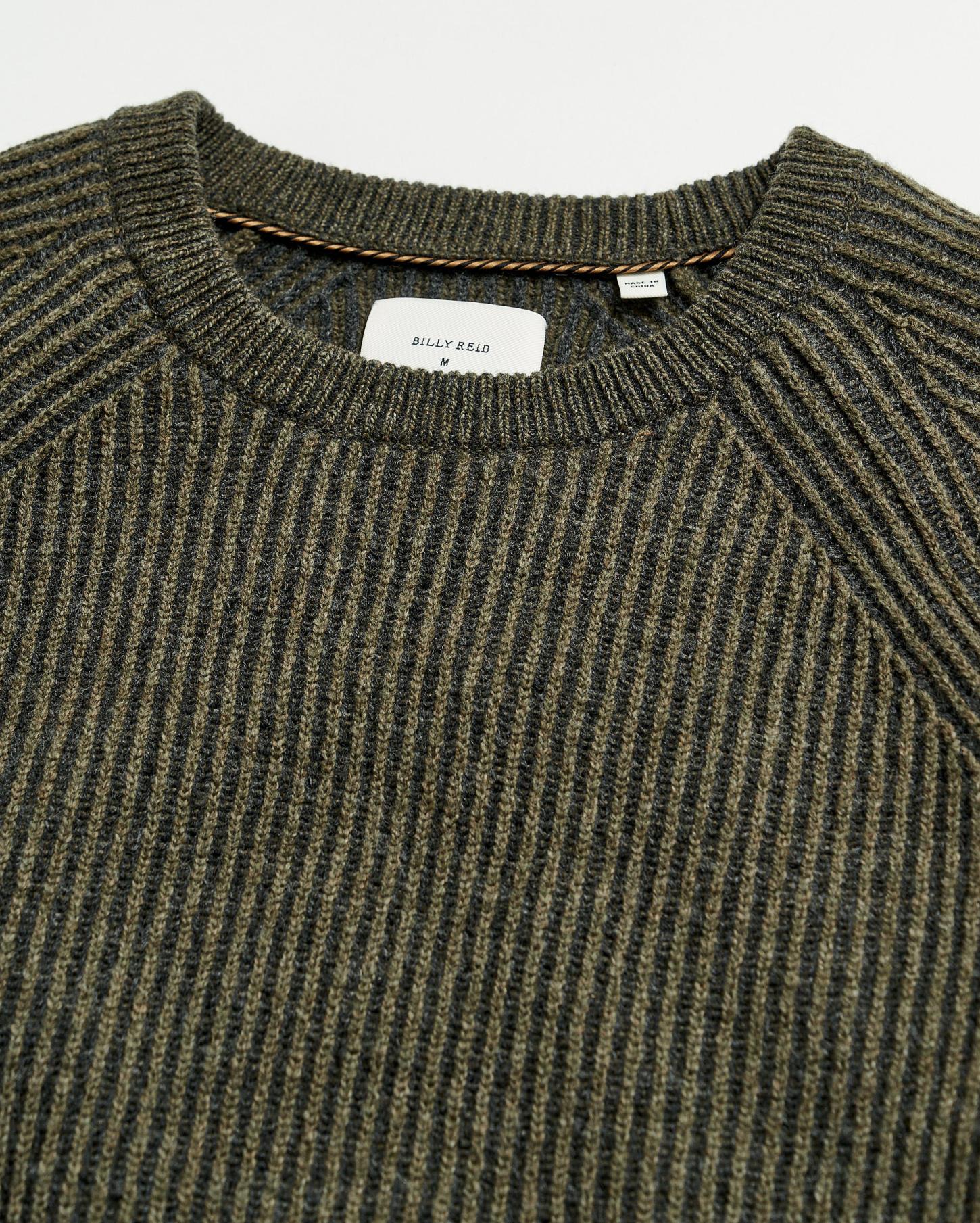 Men Fisherman Rib Crew Olive | Billy Reid Sweaters &amp; Sweatshirts