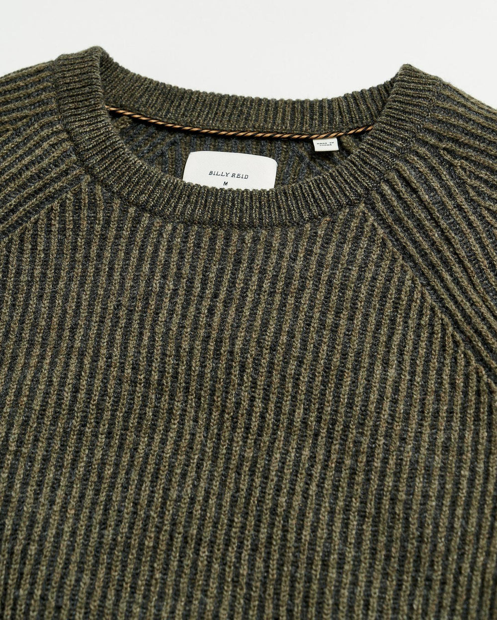 Men Fisherman Rib Crew Olive | Billy Reid Sweaters &amp; Sweatshirts
