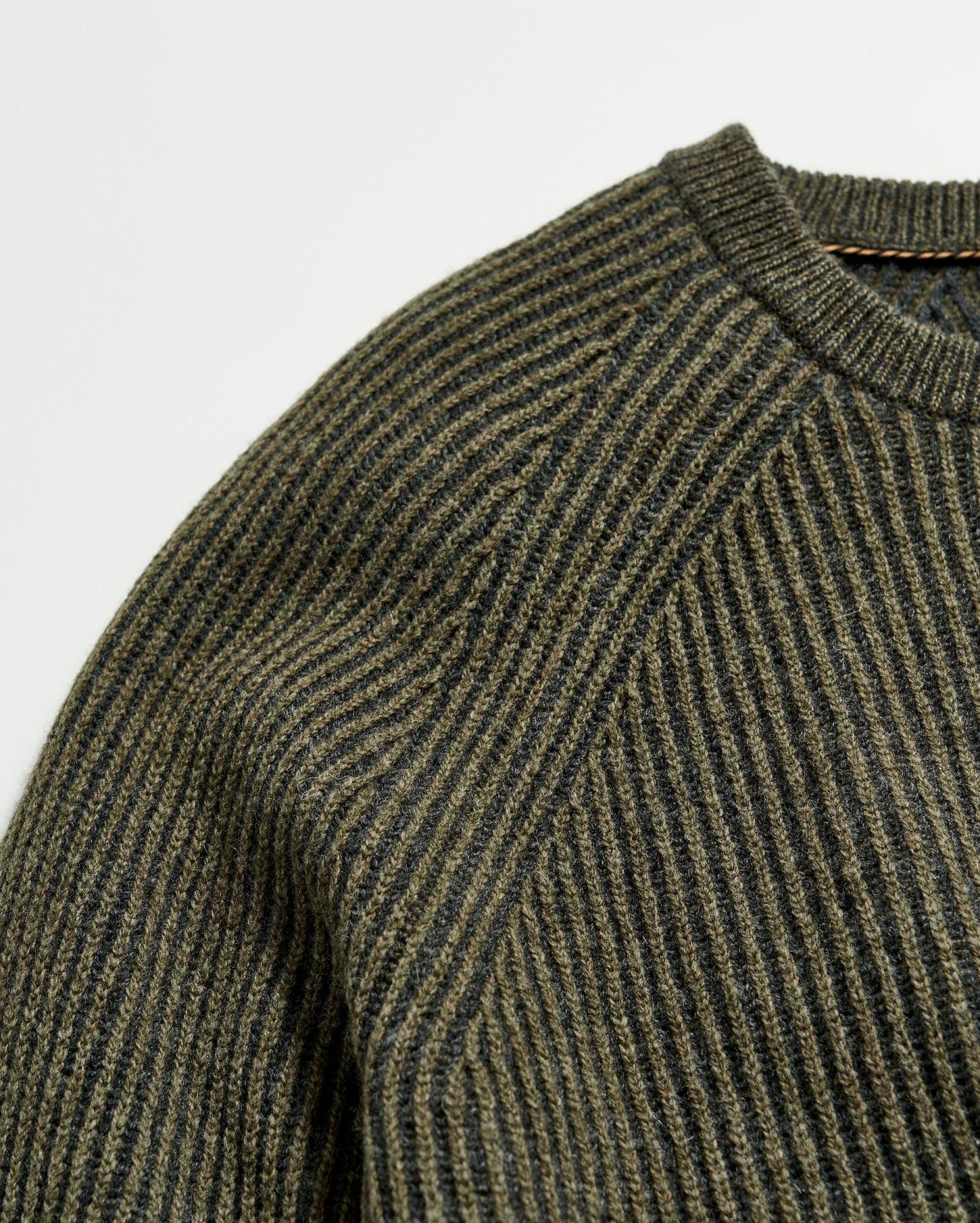 Men Fisherman Rib Crew Olive | Billy Reid Sweaters &amp; Sweatshirts