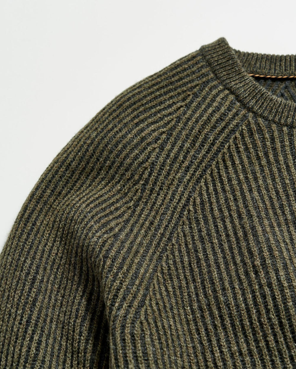 Men Fisherman Rib Crew Olive | Billy Reid Sweaters &amp; Sweatshirts