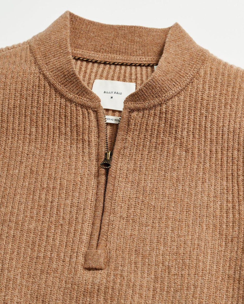 Men Fisherman Rib Half Zip Camel/tan | Billy Reid Sweaters &amp; Sweatshirts
