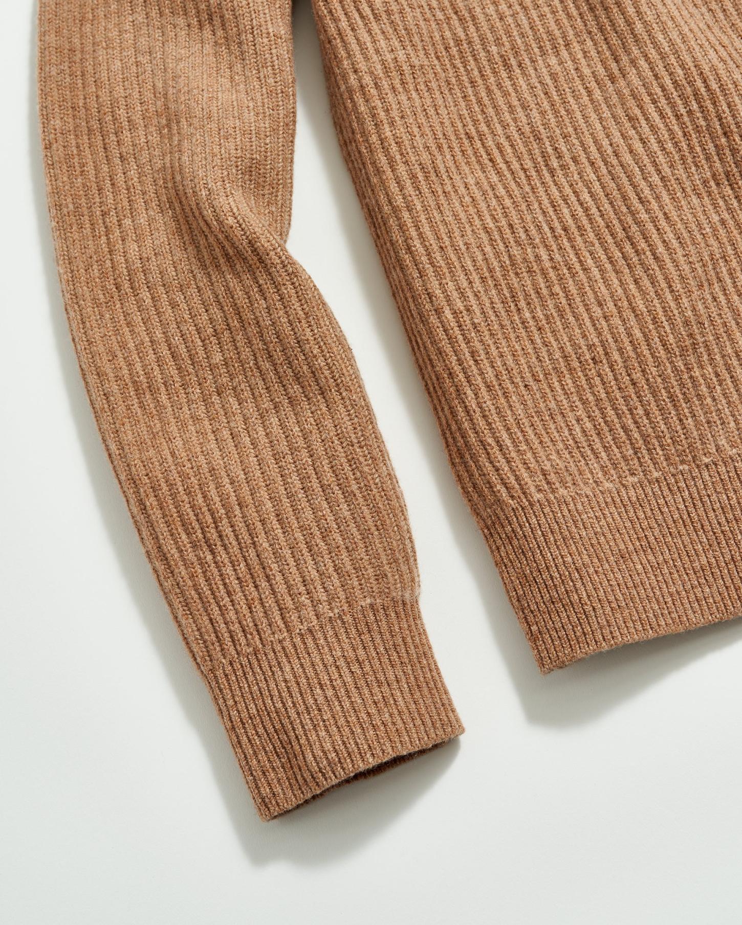 Men Fisherman Rib Half Zip Camel/tan | Billy Reid Sweaters &amp; Sweatshirts