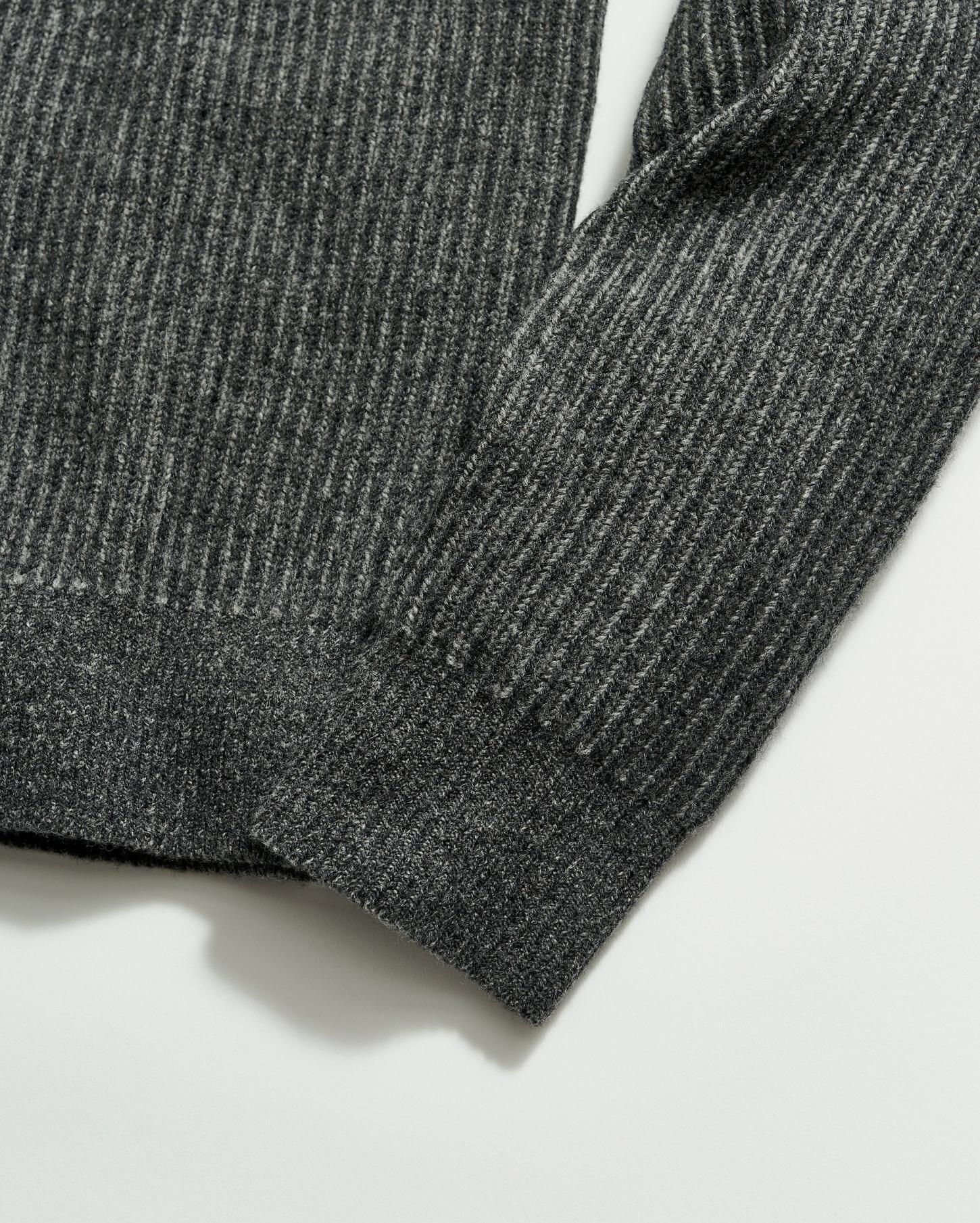 Men Fisherman Rib Half Zip Charcoal/grey | Billy Reid Sweaters &amp; Sweatshirts