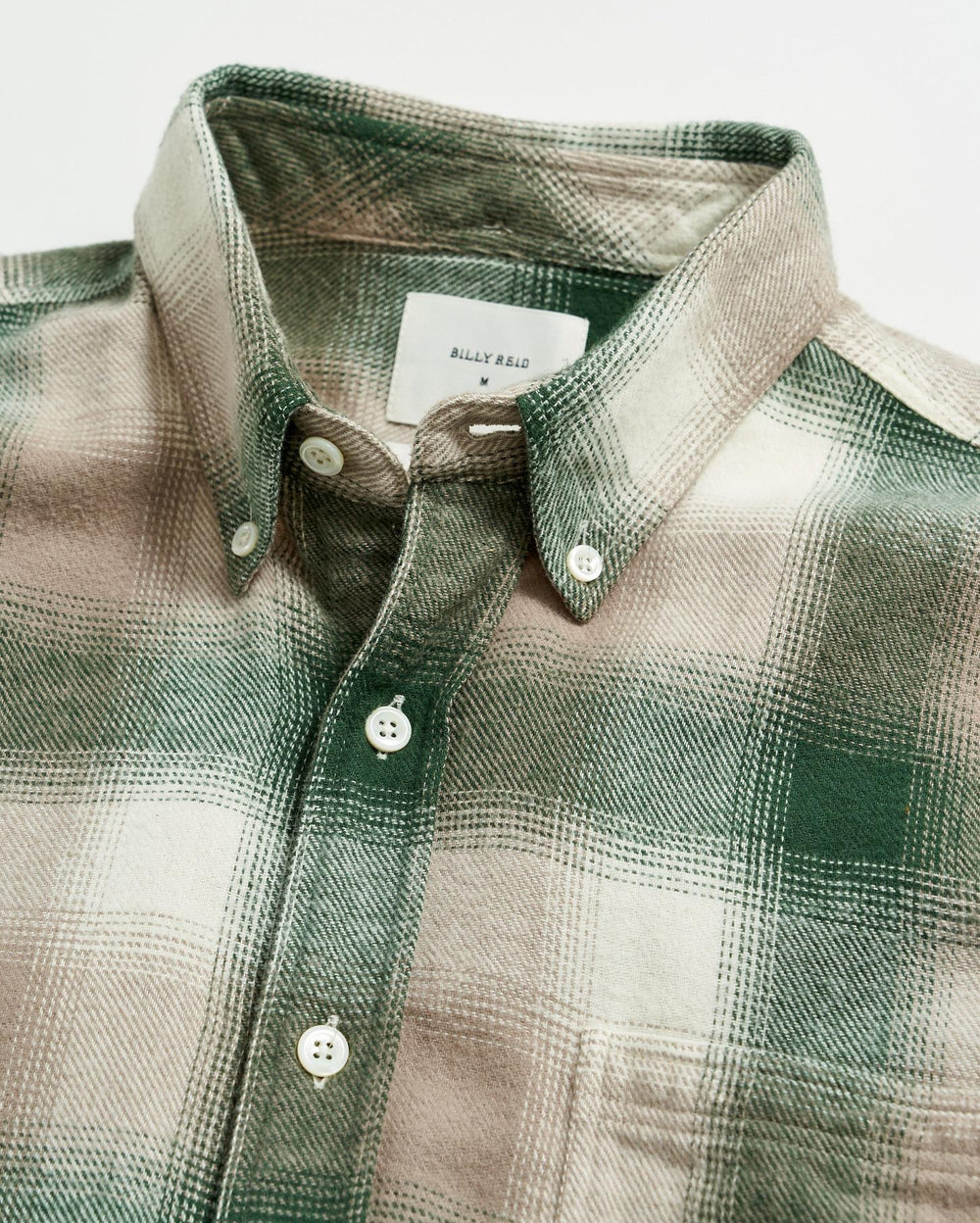 Men Flannel Bold Plaid Tuscumbia Shirt Bd Natural/green | Billy Reid Shirting
