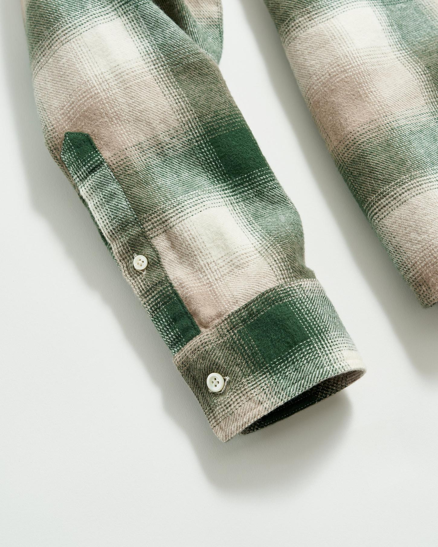 Men Flannel Bold Plaid Tuscumbia Shirt Bd Natural/green | Billy Reid Shirting