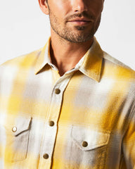 Men Flannel Bold Plaid Western Snap Front Shirt Natural/yellow | Billy Reid Shirting
