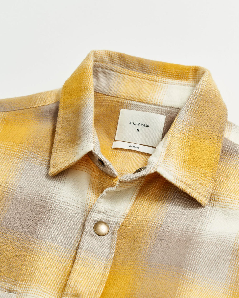 Men Flannel Bold Plaid Western Snap Front Shirt Natural/yellow | Billy Reid Shirting