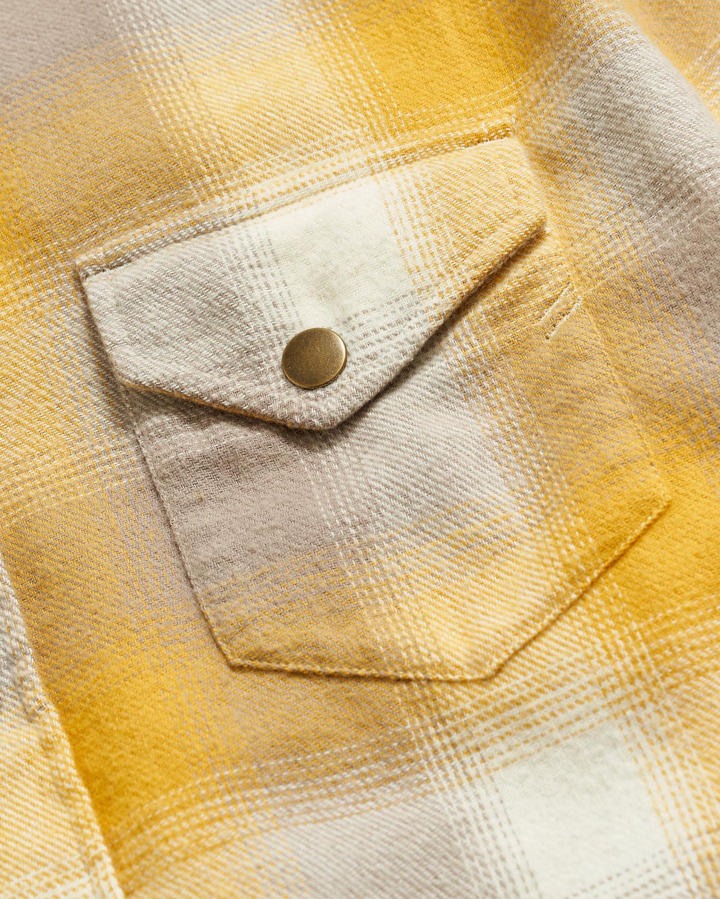 Men Flannel Bold Plaid Western Snap Front Shirt Natural/yellow | Billy Reid Shirting