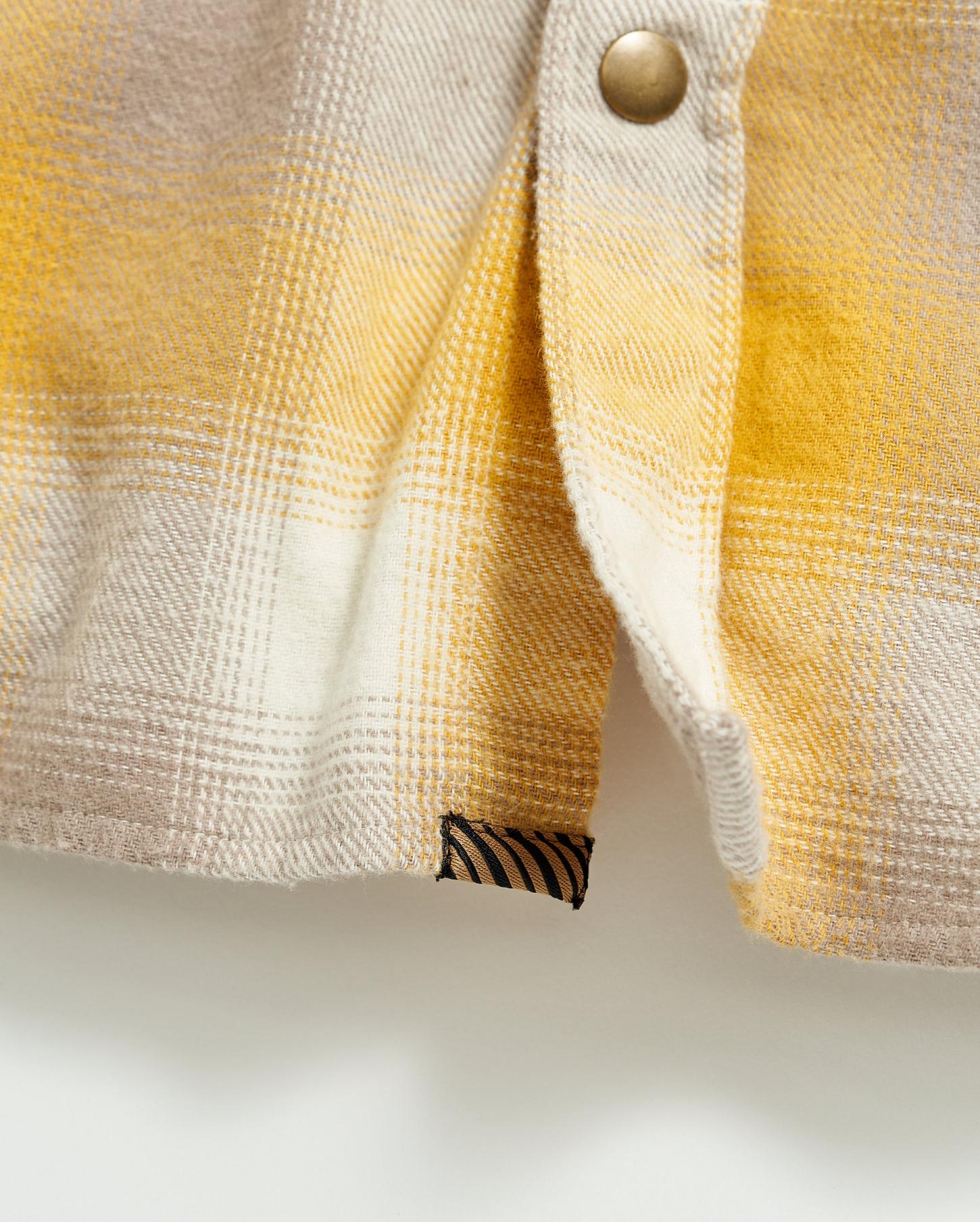 Men Flannel Bold Plaid Western Snap Front Shirt Natural/yellow | Billy Reid Shirting