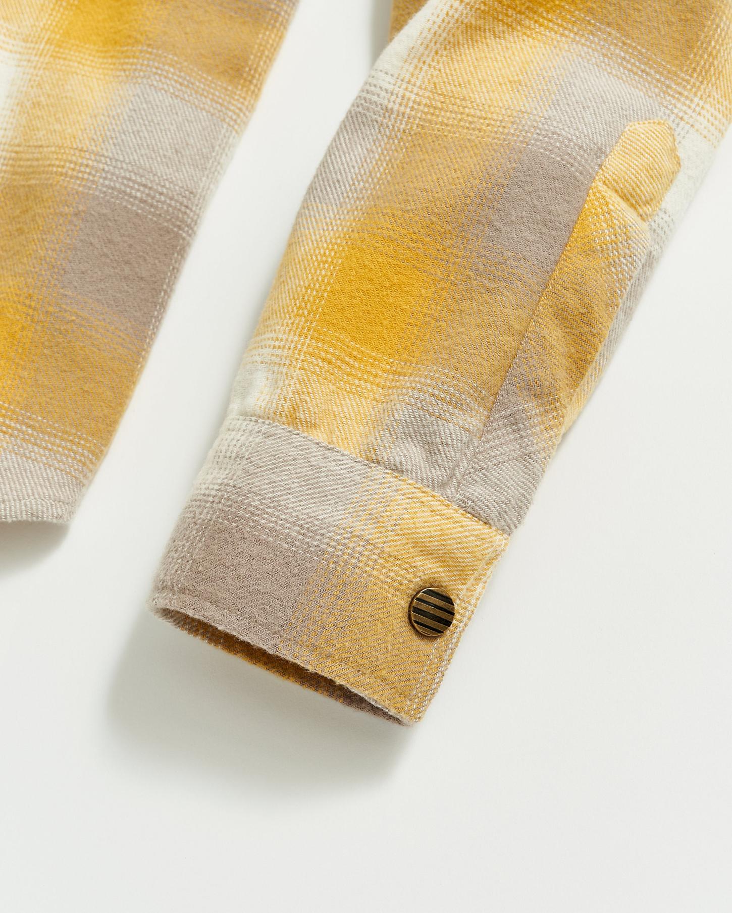 Men Flannel Bold Plaid Western Snap Front Shirt Natural/yellow | Billy Reid Shirting