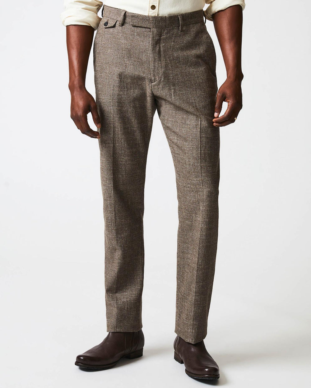 Men Flat Front Trouser Black/brown | Billy Reid Suiting