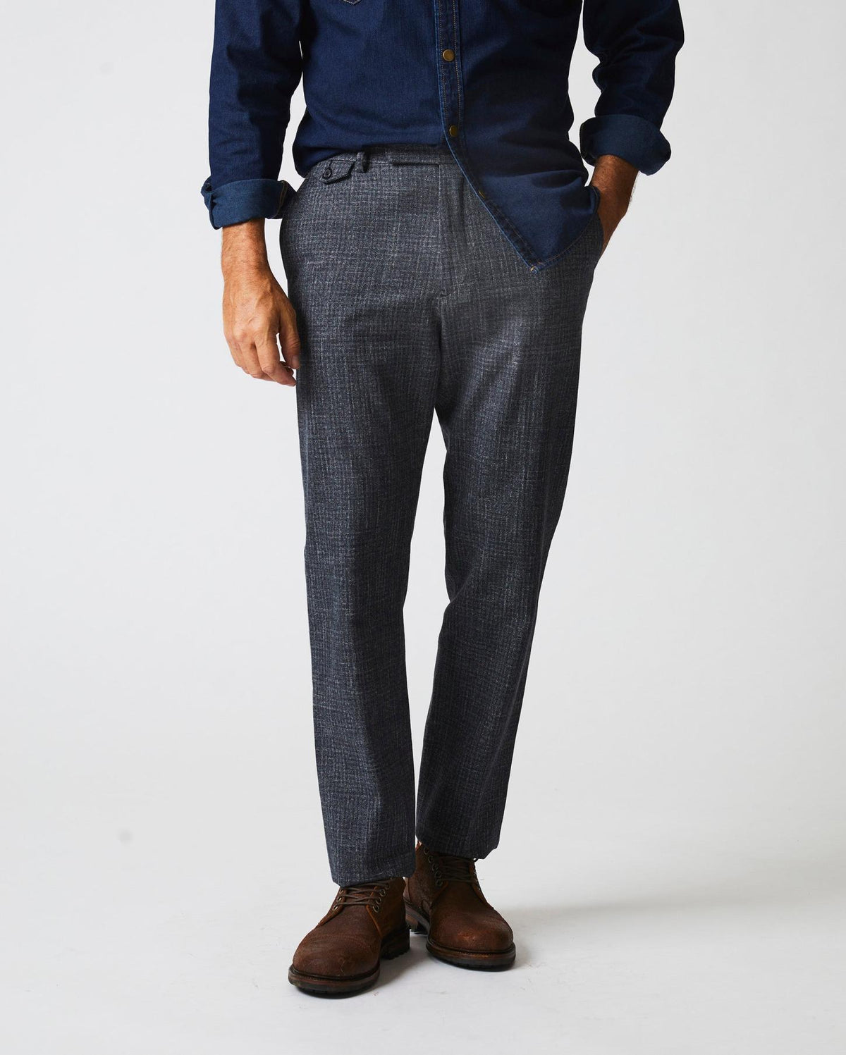 Men Flat Front Trouser Charcoal | Billy Reid Suiting