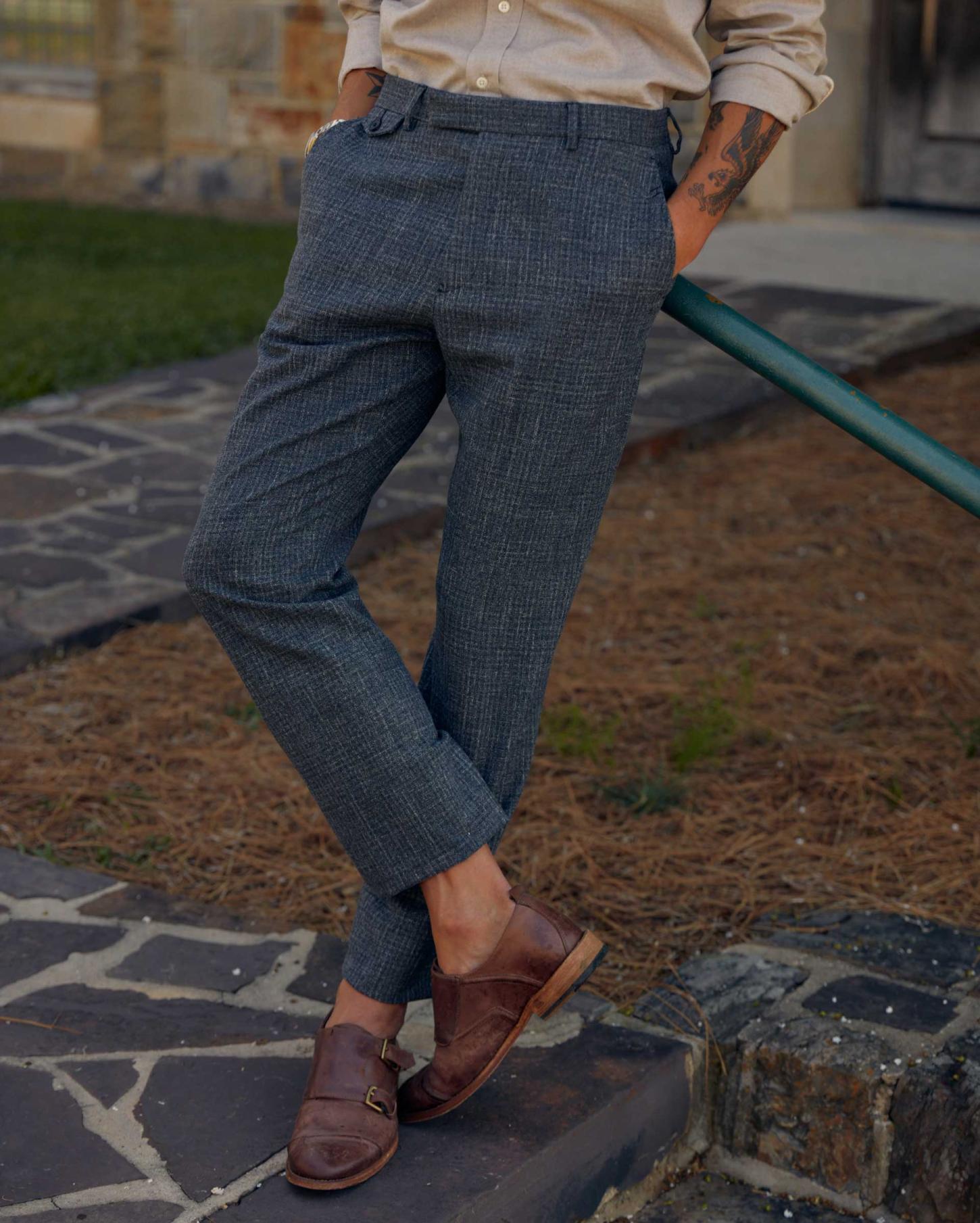 Men Flat Front Trouser Charcoal | Billy Reid Suiting