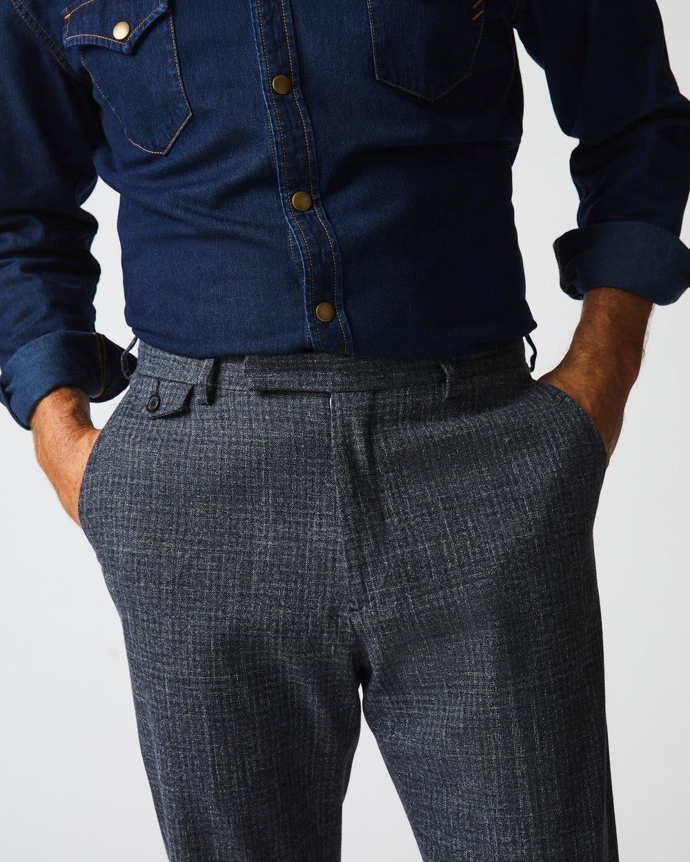Men Flat Front Trouser Charcoal | Billy Reid Suiting