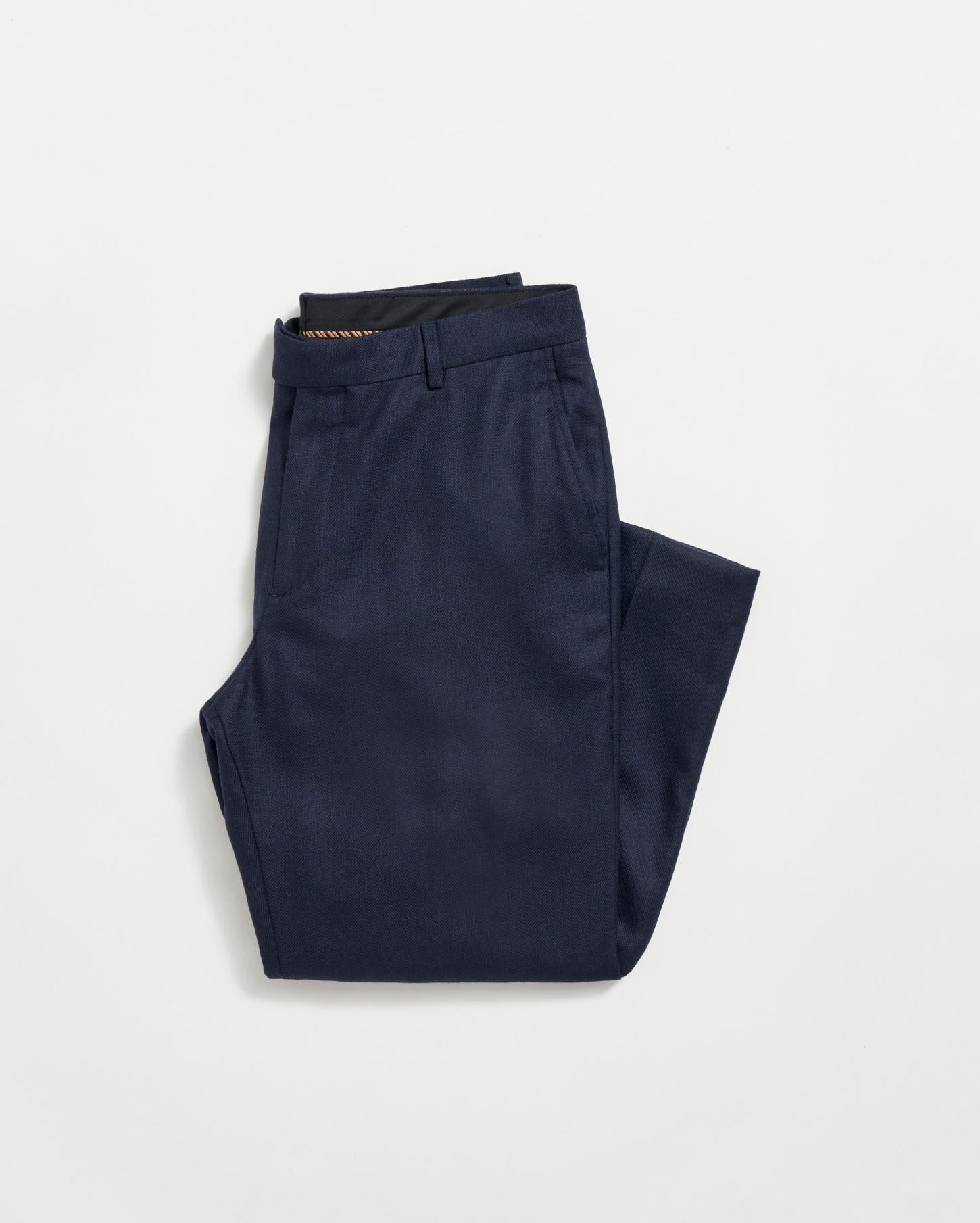 Men Flat Front Trouser Dark Navy | Billy Reid Suiting