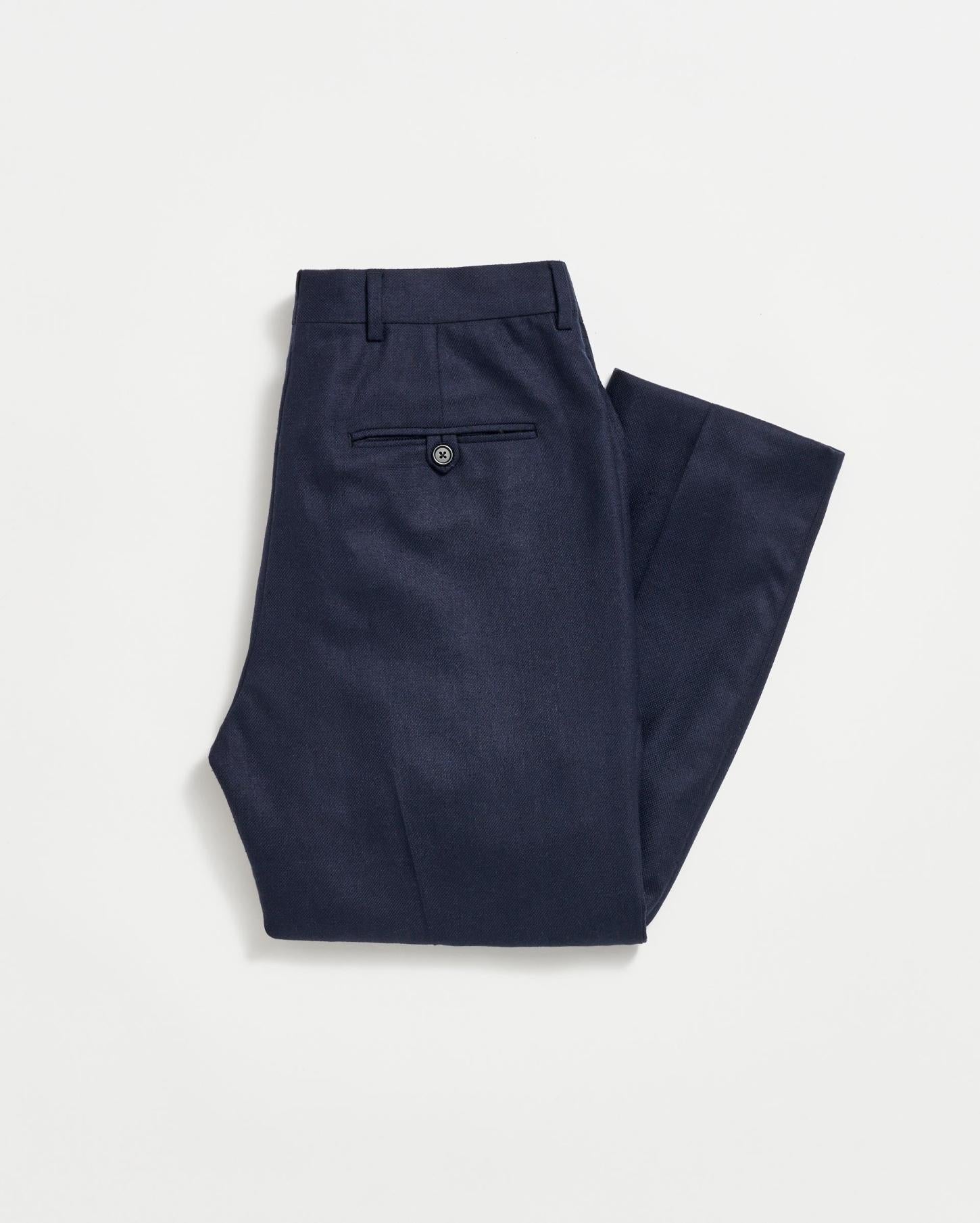 Men Flat Front Trouser Dark Navy | Billy Reid Suiting